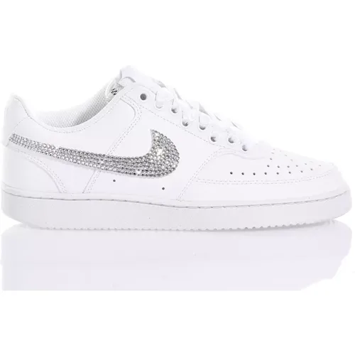 Handgefertigte Silber Weiße Sneakers , Herren, Größe: 39 EU - Nike - Modalova