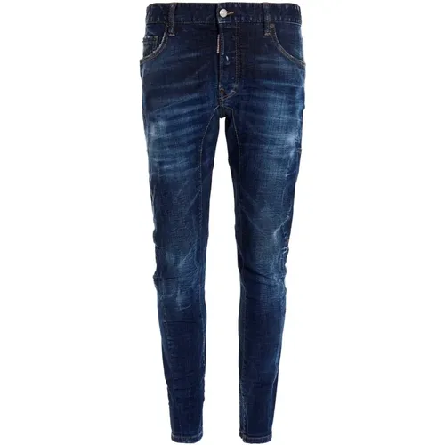 Slim Fit Blaue Jeans , Herren, Größe: 2XL - Dsquared2 - Modalova