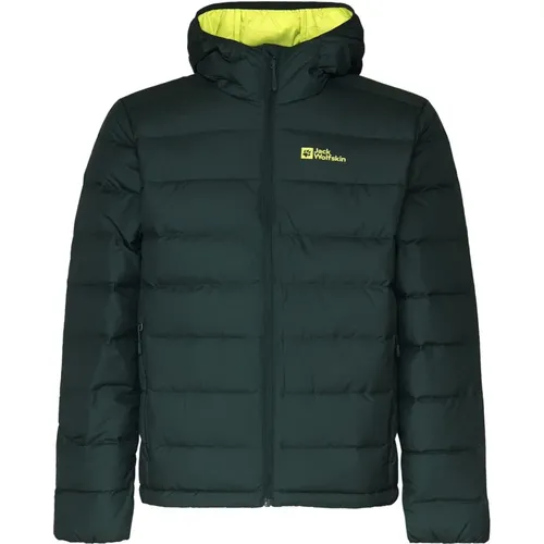 Grüne Nylon Kapuzenreißverschlussjacke , Herren, Größe: 2XL - Jack Wolfskin - Modalova