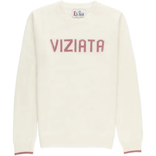 Mädchen Ivory Pullover mit Besticktem Viziata - Saint Barth - Modalova