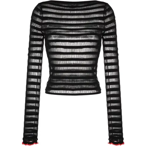 Multicolor Sheer Stripe Casual Sweatshirt , Damen, Größe: XS - Proenza Schouler - Modalova
