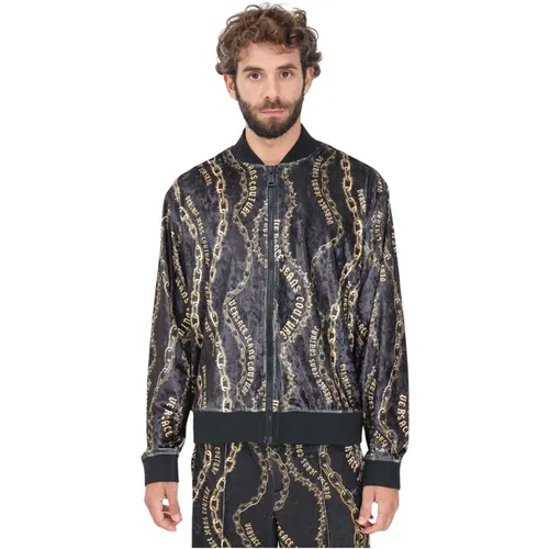 Chain Couture Zip Sweater , Herren, Größe: L - Versace Jeans Couture - Modalova