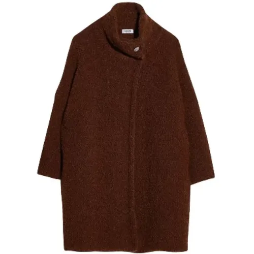 Mid-length Bouclé Coat in Castagna Charm , female, Sizes: S, XS - Liu Jo - Modalova