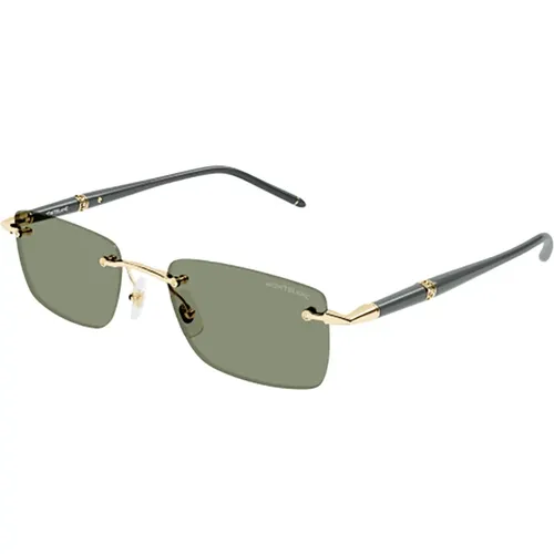 Grey Sunglasses for Men , male, Sizes: 54 MM - Montblanc - Modalova