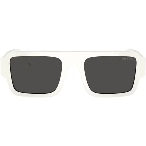 Herren quadratische Acetat-Sonnenbrille in Weiß - Prada - Modalova