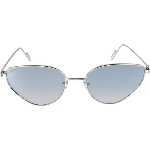 Silver Blue Metallo Sunglasses , unisex, Sizes: 57 MM - Cartier - Modalova
