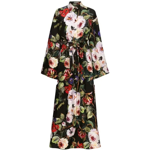 Floral Print Maxi Dress , female, Sizes: S - Dolce & Gabbana - Modalova