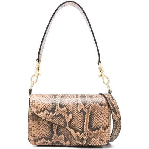 Snakeskin Print Leather Bag , female, Sizes: ONE SIZE - ATP Atelier - Modalova