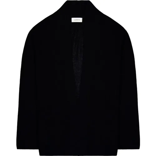 Schwarze Strickjacke , Herren, Größe: M - Laneus - Modalova