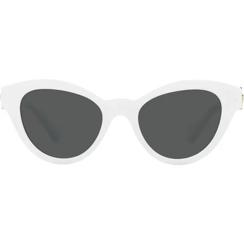 Butterfly Style Sunglasses with Logo Embellished Arms , unisex, Sizes: 52 MM - Versace - Modalova