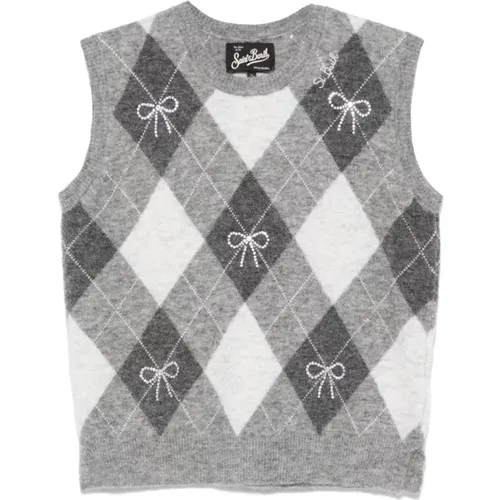 Diamond Patterned Wool Sweater Vest , female, Sizes: M, S, XS - MC2 Saint Barth - Modalova