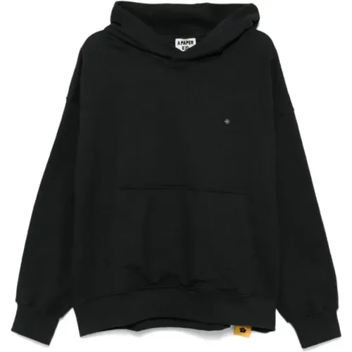 Baumwoll Unisex Hoodie Schwarz , Herren, Größe: S - A Paper Kid - Modalova