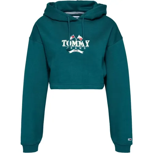 Super Crop Modern Prp 1 Hoodie , Damen, Größe: XL - Tommy Jeans - Modalova