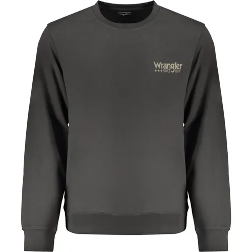 Schwarzer Rundhalsausschnitt Sweatshirt Langarm , Damen, Größe: M - Wrangler - Modalova