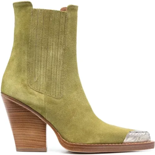 Mustard Suede Cowboy Boots , female, Sizes: 3 UK - Paris Texas - Modalova