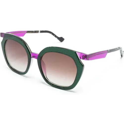 Grüne Sonnenbrille mit Original-Etui , Damen, Größe: 53 MM - Face a Face - Modalova