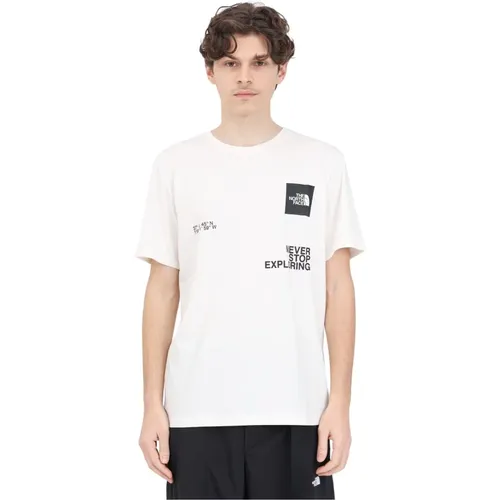 T-Shirt mit Kontrast-Logo und Koordinaten , Herren, Größe: XS - The North Face - Modalova