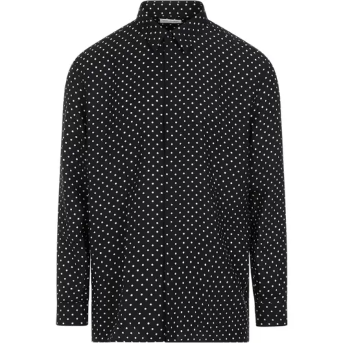 Silk Polka Dot Shirt , male, Sizes: 2XL, L - Saint Laurent - Modalova