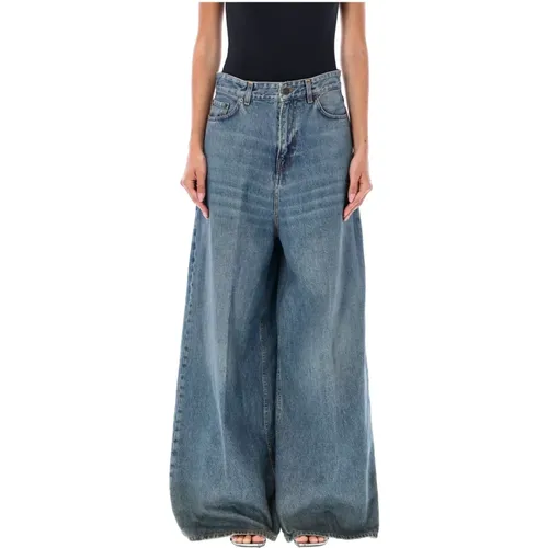 High-Waisted Wide-Leg Oil Jeans , female, Sizes: W27, W25 - Haikure - Modalova