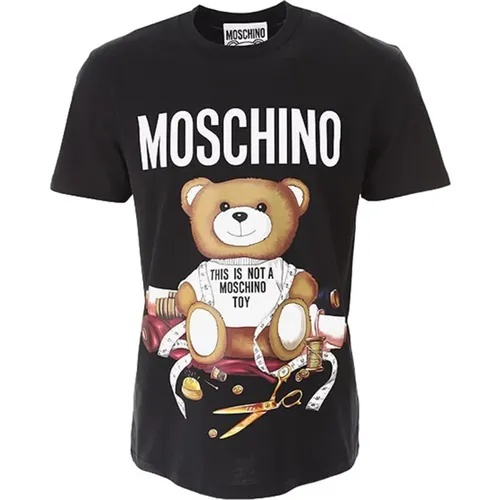 Kurzarm T-Shirt mit Bärenprint - Moschino - Modalova