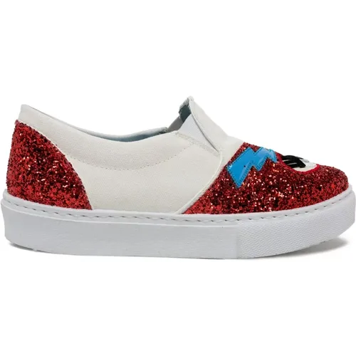 WhiteRed Slip-On Shoes , female, Sizes: 3 UK - Chiara Ferragni Collection - Modalova