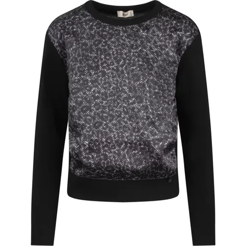 Abstrakter Print Wollpullover , Damen, Größe: M - Herno - Modalova