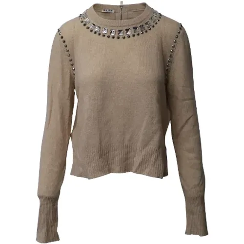 Pre-owned Wool tops , female, Sizes: XL - Miu Miu Pre-owned - Modalova