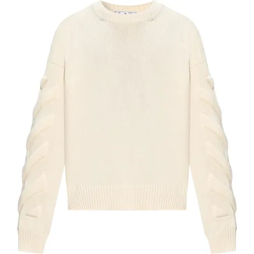 Sweater with logo , male, Sizes: M - Off White - Modalova