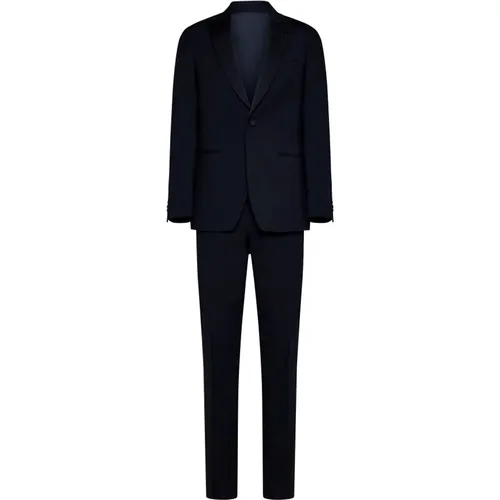 Navy Wool Blend Tailored Jacket , male, Sizes: L, XL - Lardini - Modalova
