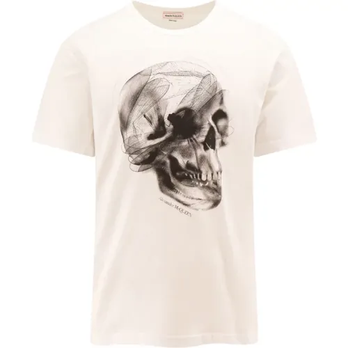 Weißes Logo-Print T-Shirt , Herren, Größe: M - alexander mcqueen - Modalova