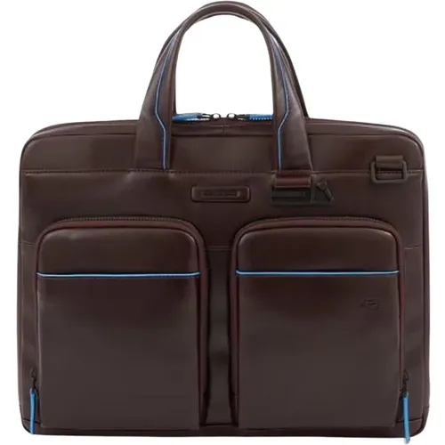 Dark Leather Handbag with Rfid Protection , unisex, Sizes: ONE SIZE - Piquadro - Modalova