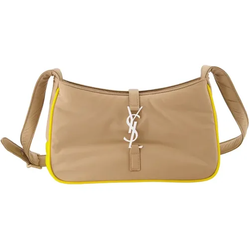 Le 5 à 8 Leather Shoulder Bag , male, Sizes: ONE SIZE - Saint Laurent - Modalova