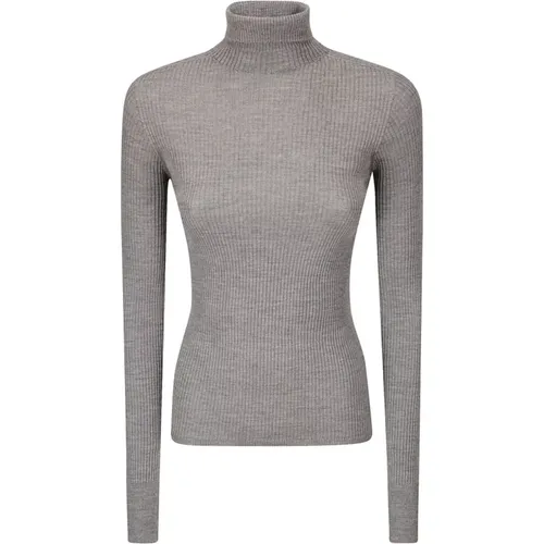 Grauer Wollpullover Erhöhe Garderobe , Damen, Größe: M - SPORTMAX - Modalova