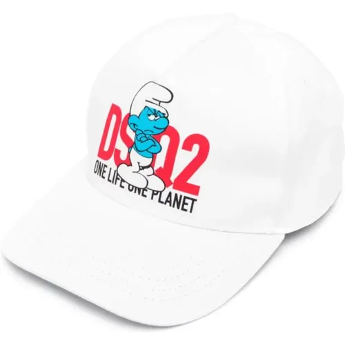 Grumpy Smurfs Logo Baseball Cap , female, Sizes: ONE SIZE - Dsquared2 - Modalova