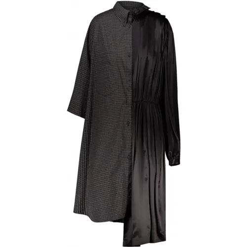 Micro Tartan Shirt Dress , female, Sizes: XS - Balenciaga - Modalova