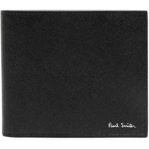 Schwarze Multicolor Leder Geldbörse , Herren, Größe: ONE Size - Paul Smith - Modalova
