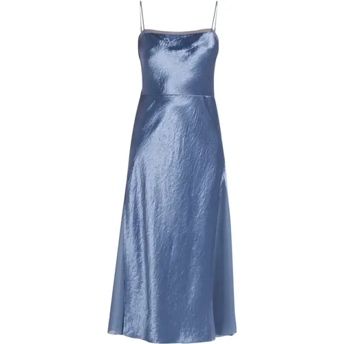 Blaues Sheer Panelled Slip Midi Kleid , Damen, Größe: M - Vince - Modalova