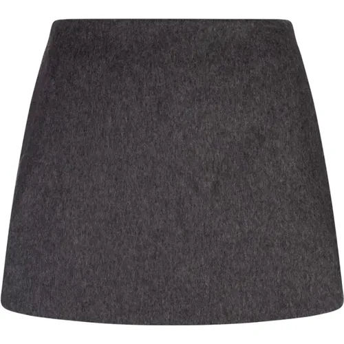 Grey Wool Miniskirt-Shorts Panel Skirt , female, Sizes: S, XS - Ermanno Scervino - Modalova