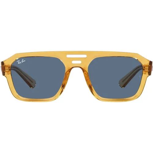 Bio-basierte Corrigan Sonnenbrille,Dunkelblaue Aviator-Sonnenbrille Gelber Rahmen - Ray-Ban - Modalova