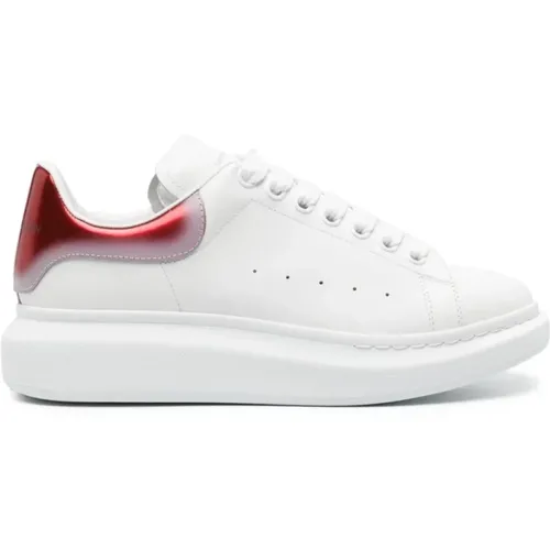 Weiße Oversized Sneakers mit Roter Ferse , Herren, Größe: 45 EU - alexander mcqueen - Modalova