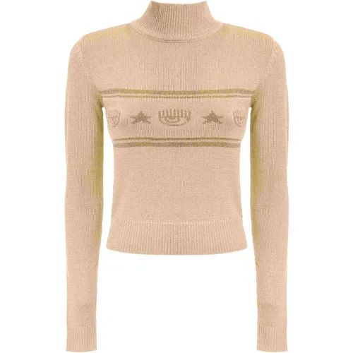 Goldene Pullover für Frauen , Damen, Größe: XS - Chiara Ferragni Collection - Modalova