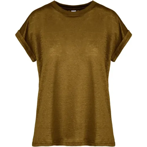 Slub Linen Jersey T-Shirt , female, Sizes: XS, M, S, XL, L - BomBoogie - Modalova