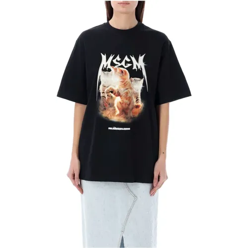 Grafik T-Shirt für Damen , Damen, Größe: XS - Msgm - Modalova