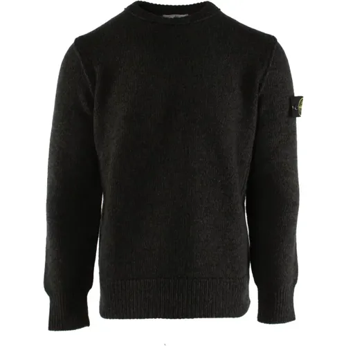 Grauer Wollmischung Herren Pullover , Herren, Größe: S - Stone Island - Modalova