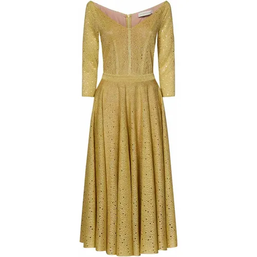 Perforated Lurex Midi Dress , female, Sizes: M - Antonino Valenti - Modalova