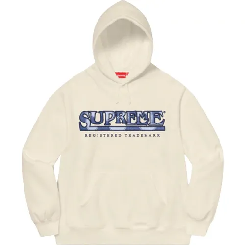 Weiße Denim Logo Kapuzenpullover Limited Edition - Supreme - Modalova