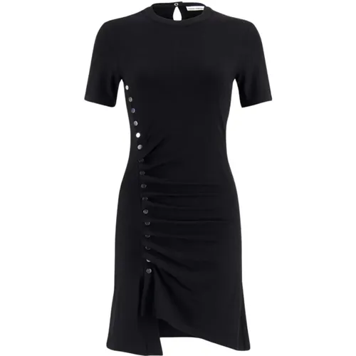 Schwarzes Plissiertes Minikleid , Damen, Größe: 2XS - Paco Rabanne - Modalova