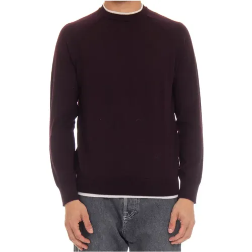 Bordeaux Pullover mit italienischem Garn , Herren, Größe: XL - Eleventy - Modalova