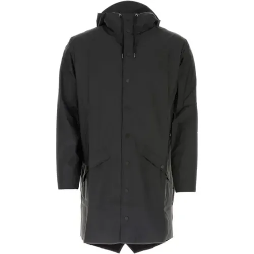 Lange Jacke - Minimalistischer Regenmantel mit Verstellbaren Manschetten und Versteckter Belüftung , Damen, Größe: XL - Rains - Modalova