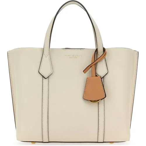 Ivory Leder Einkaufstasche , Damen, Größe: ONE Size - TORY BURCH - Modalova